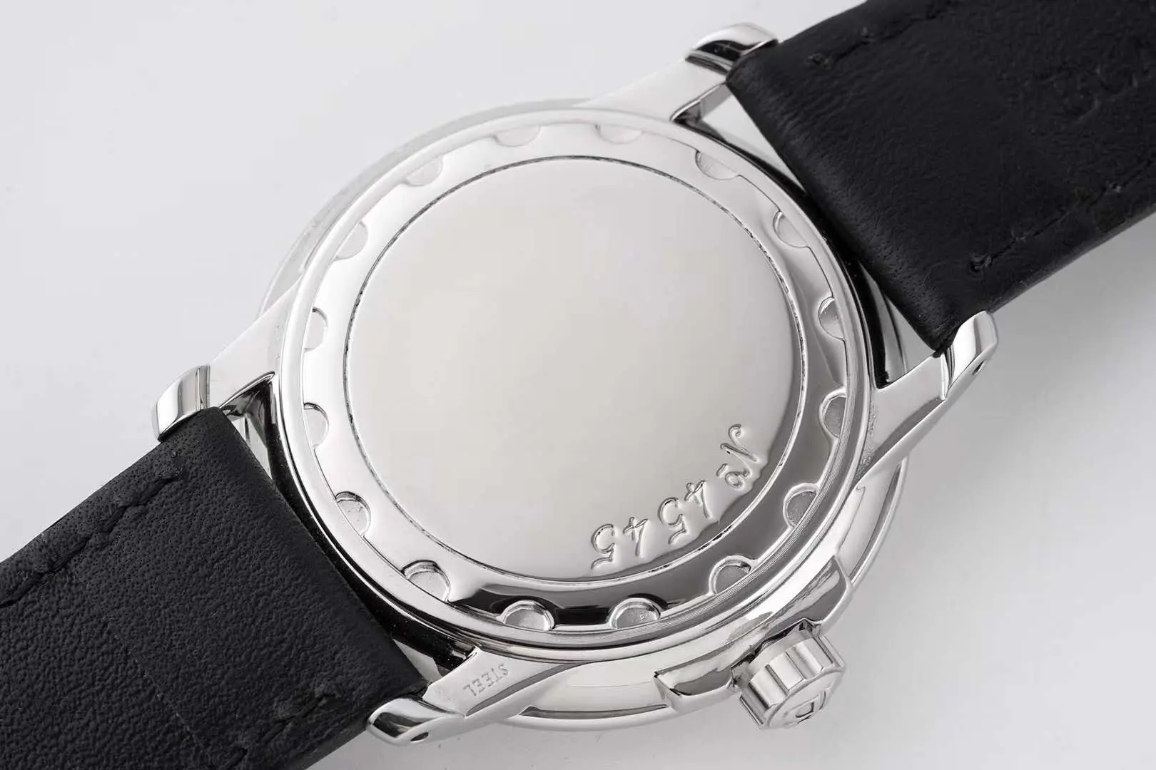 Hundred Hours Black Dial in Steel on Black Leather Strap - Image 5