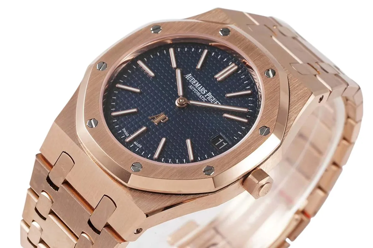 Royal Oak 15202 39mm blaues Zifferblatt in Roségold – Bild 2