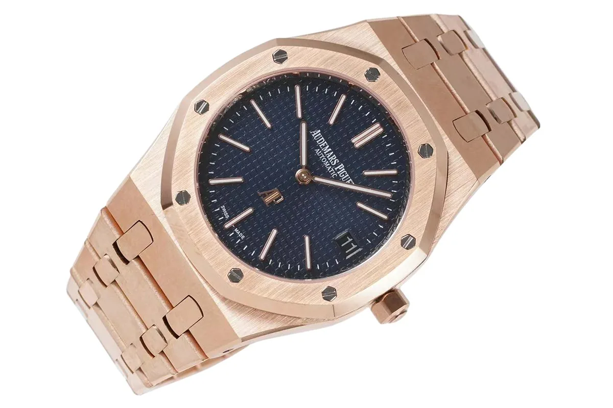 Royal Oak 15202 39mm blaues Zifferblatt in Roségold – Bild 4