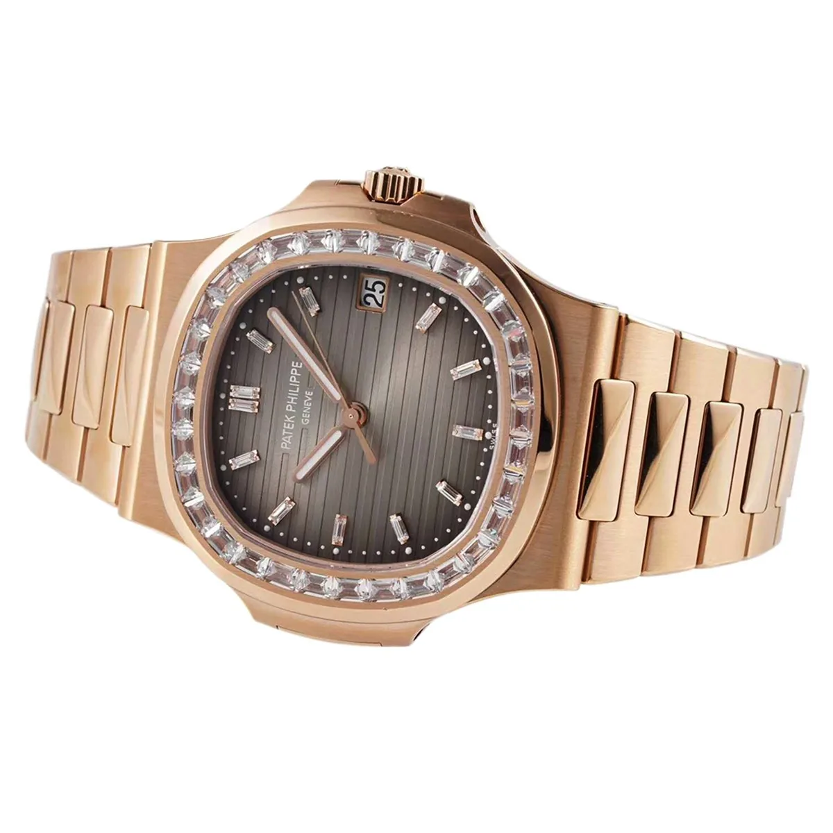 Nautilus Jumbo 5711/1R-001 Brown Dial with Diamond Bezel - Image 4