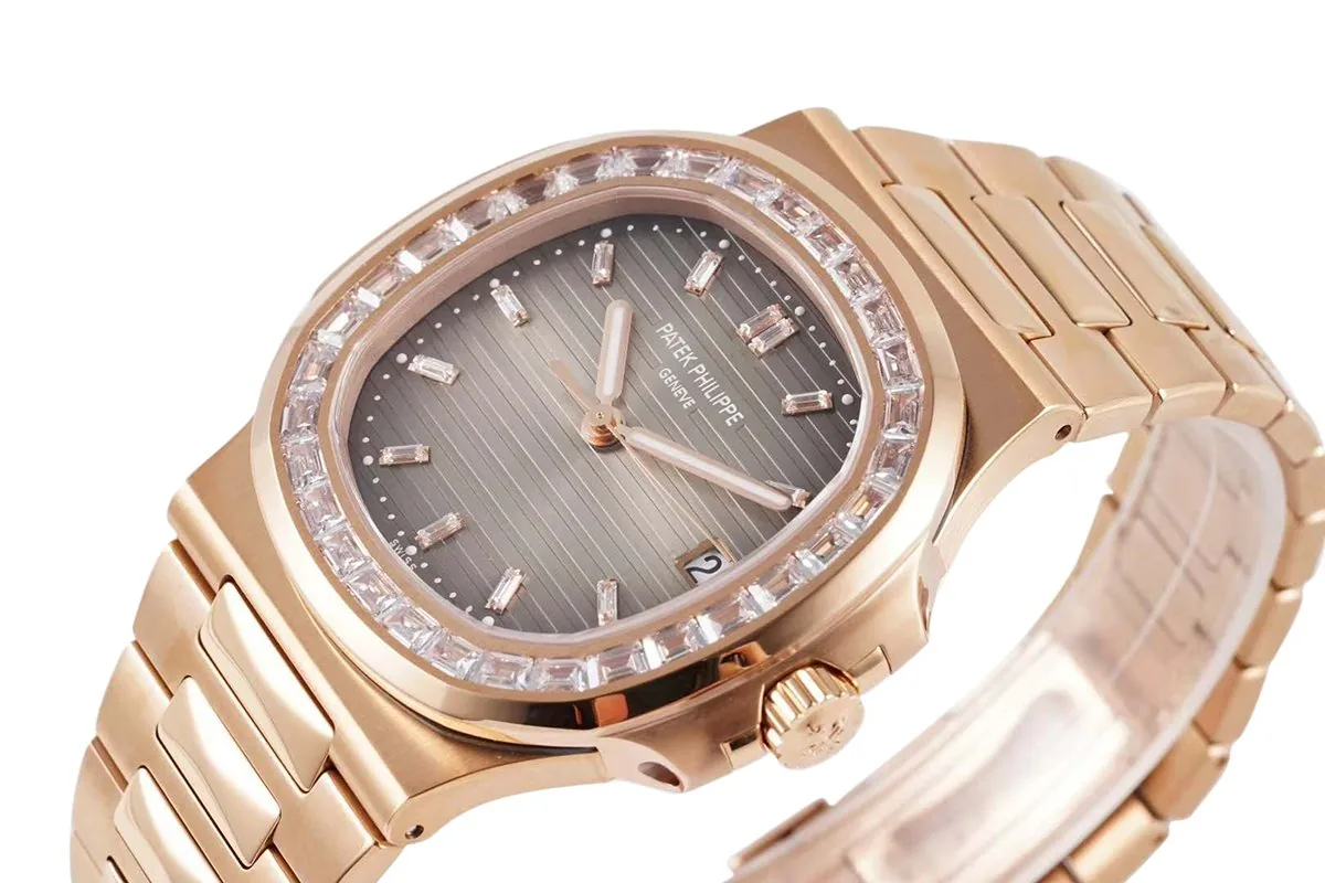 Nautilus Jumbo 5711/1R-001 Brown Dial with Diamond Bezel - Image 2