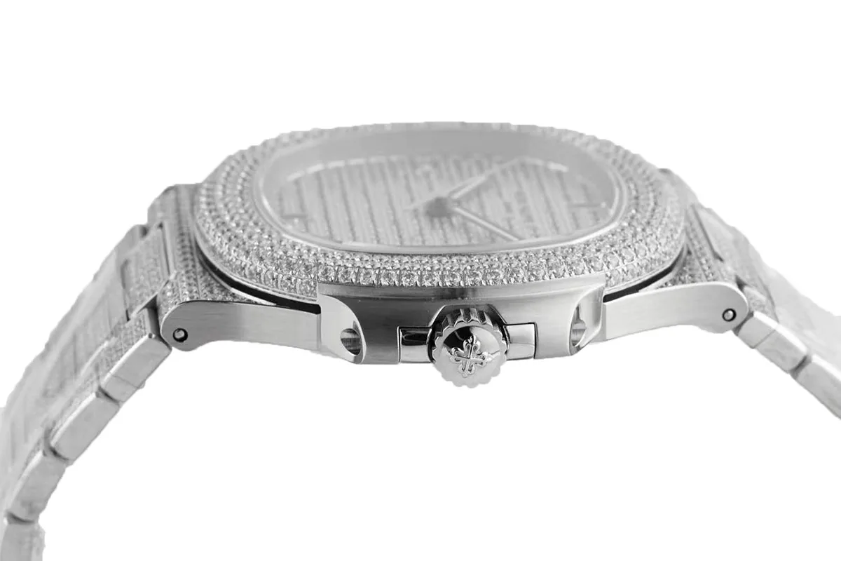 Nautilus Jumbo 5711 Diamond Dial in White Gold with Paved Diamonds - Image 8