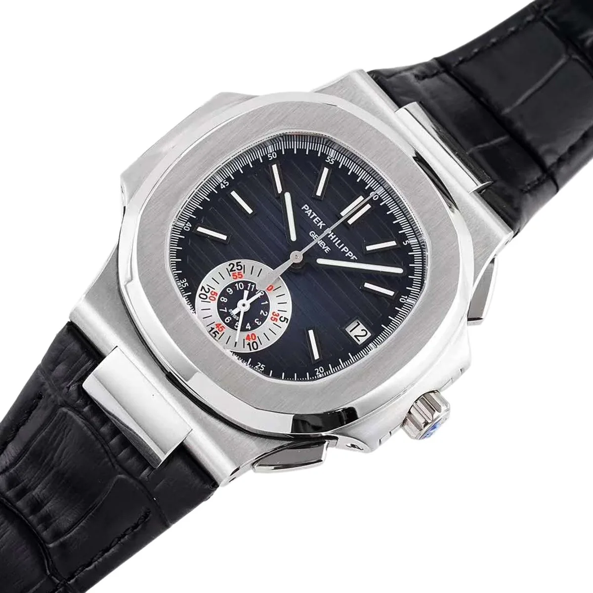 Nautilus 5980/1A-001 Blue Dial in Steel on Leather Strap - Image 2