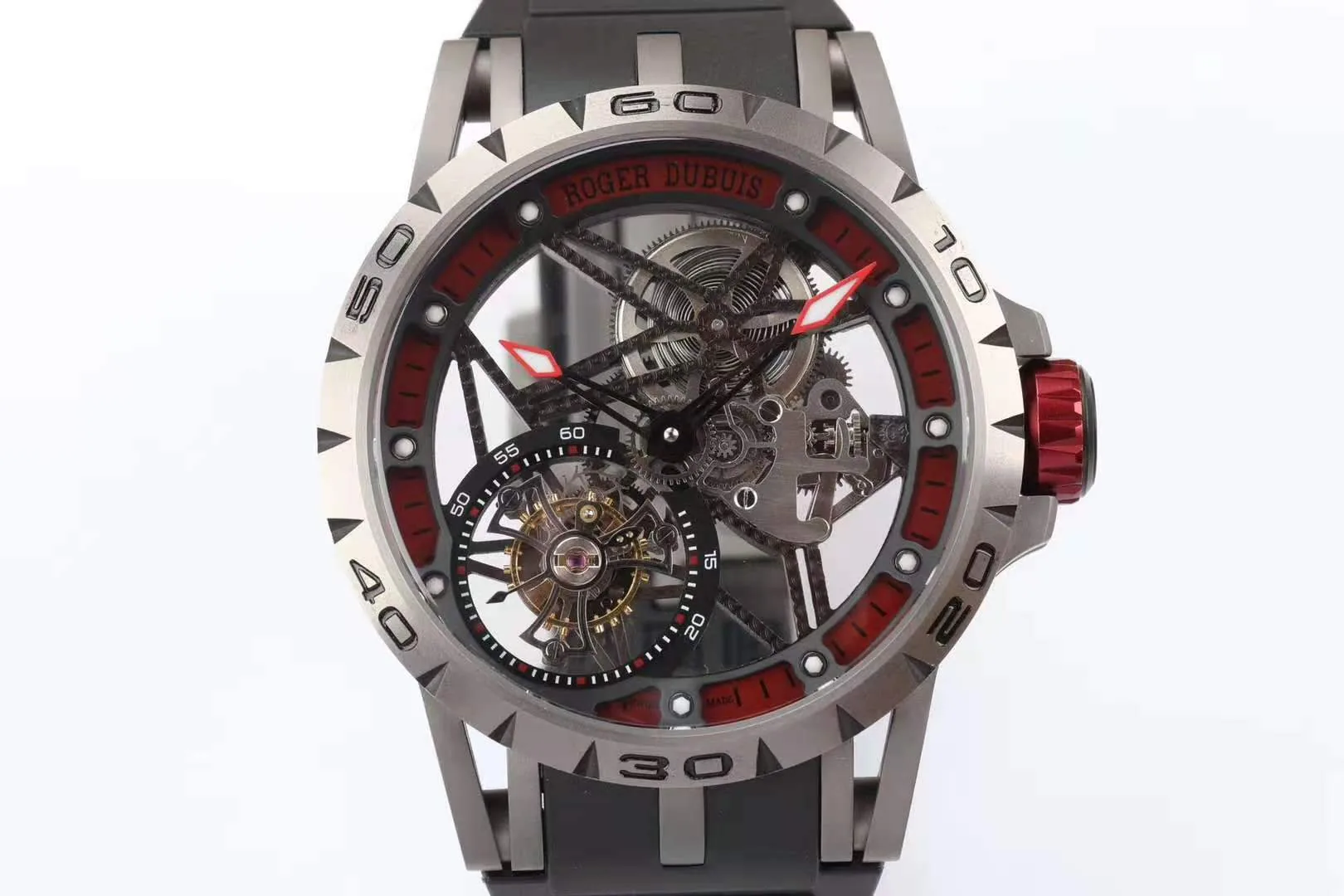 Excalibur Spider Skeleton Flying Tourbillon with Black Rubber Strap - Image 4