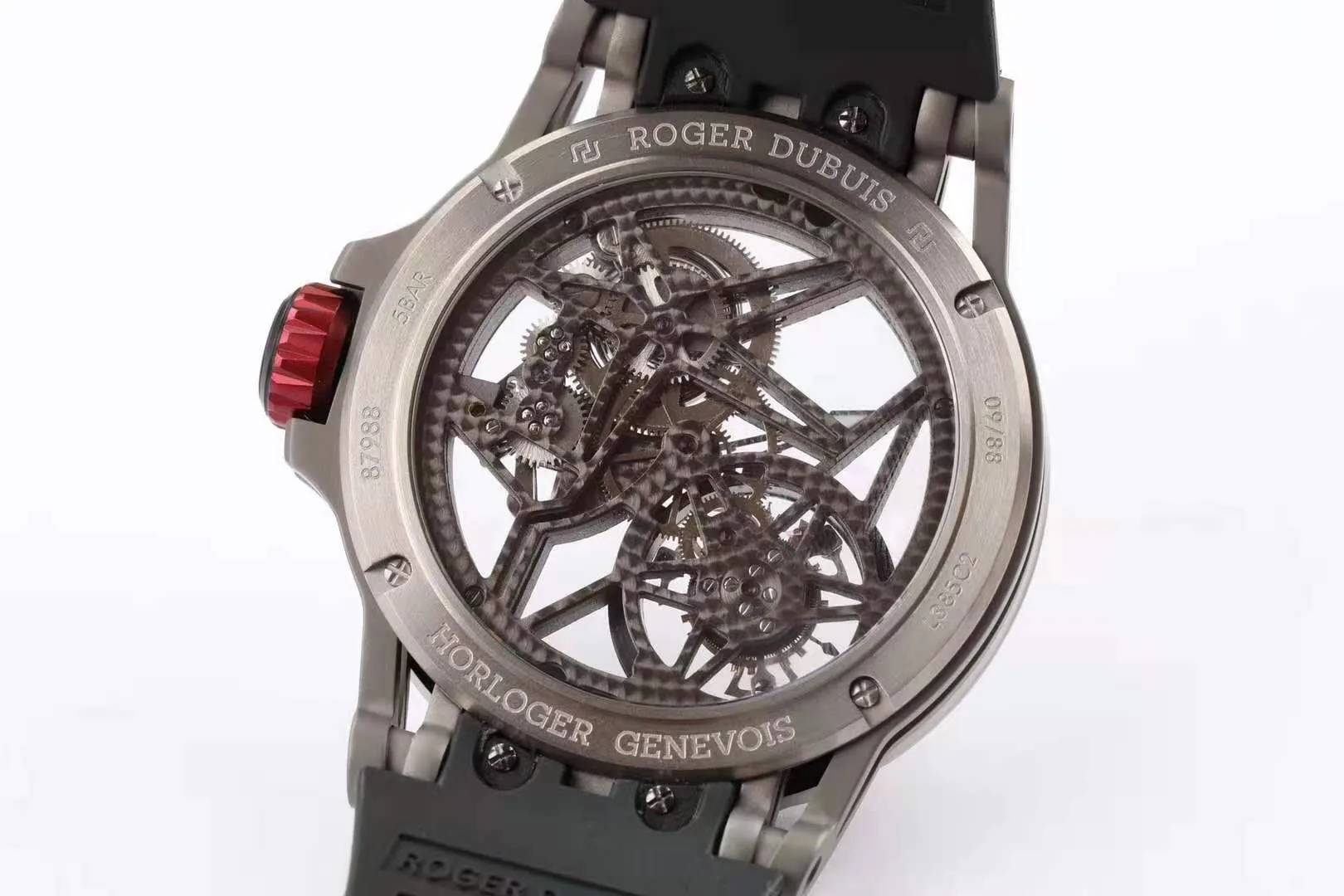Excalibur Spider Skeleton Flying Tourbillon with Black Rubber Strap - Image 3