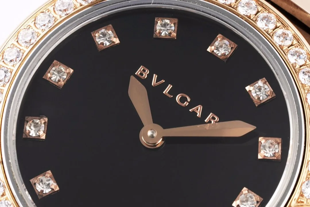 Lvcea quadrante nero in oro rosa/acciaio con lunetta con diamanti - immagine 10