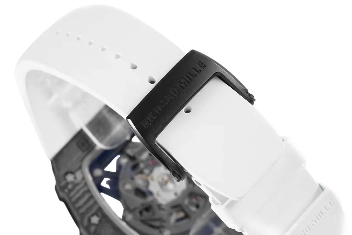 RM 035-02 Rafael Nadal NTPT Carbon on White Rubber Strap - Image 8