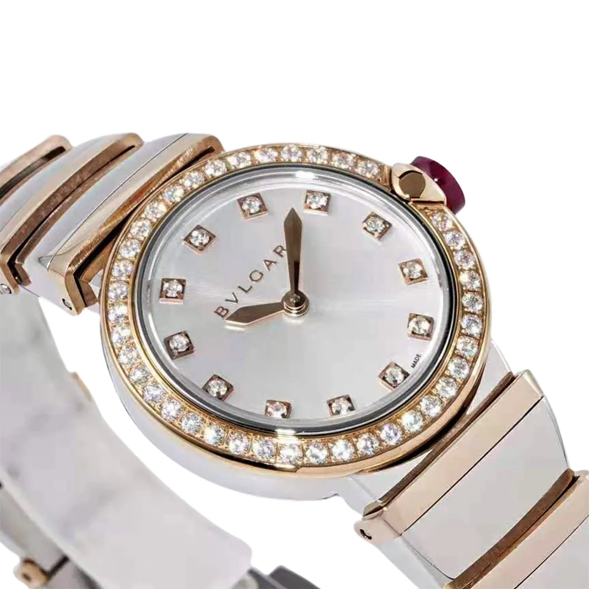 Lvcea Silver Dial in Rose Gold/Steel with Diamond Bezel - Image 2
