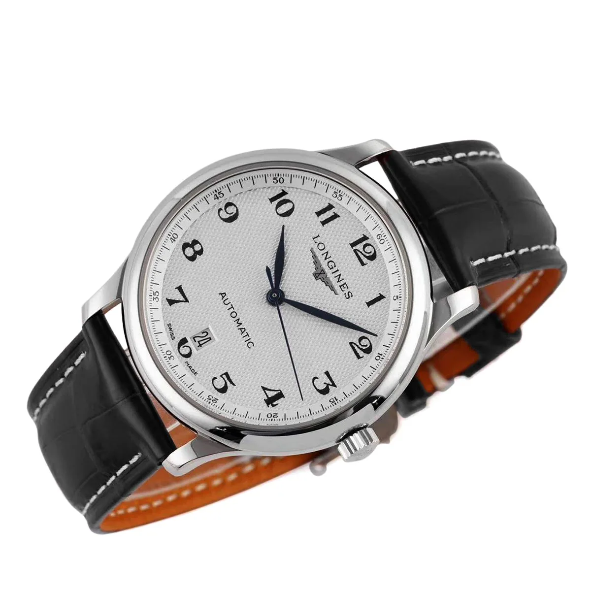 Master Collection quadrante bianco su cinturino in pelle nero - immagine 2