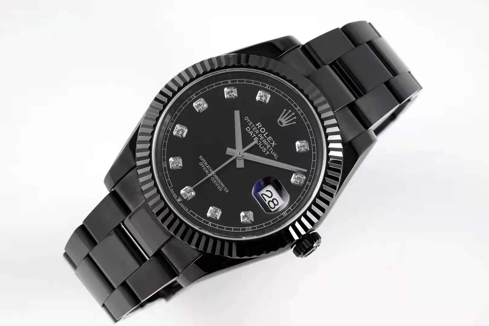 Datejust 41 quadrante nero con indici con diamanti in PVD nero - immagine 2
