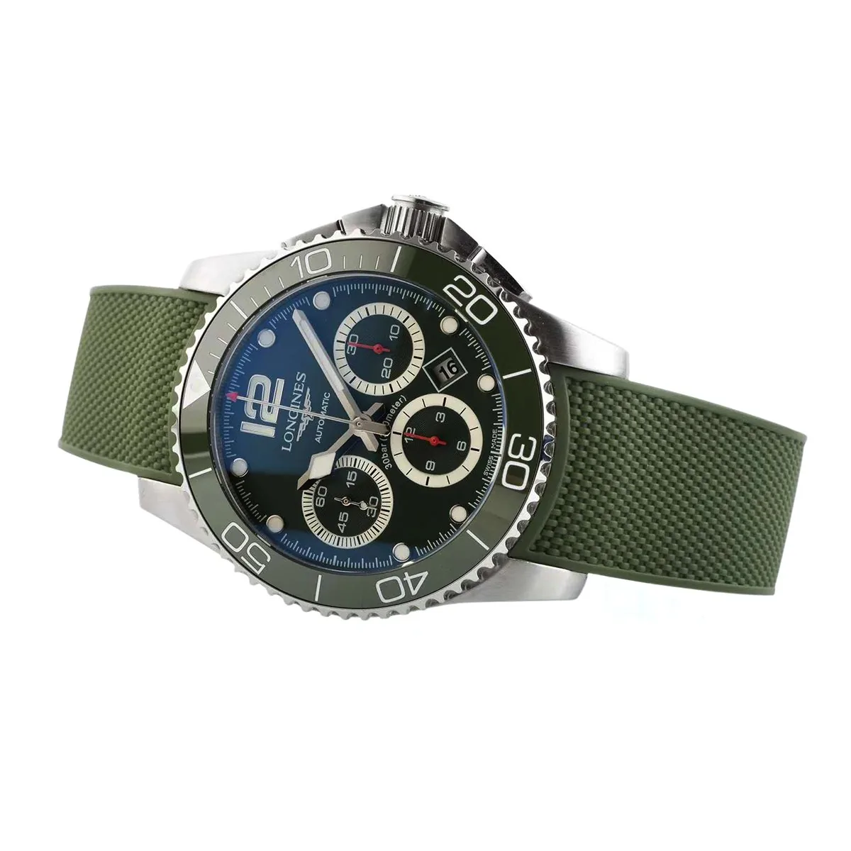 Hydroconquest quadrante verde su cinturino in gomma - immagine 4