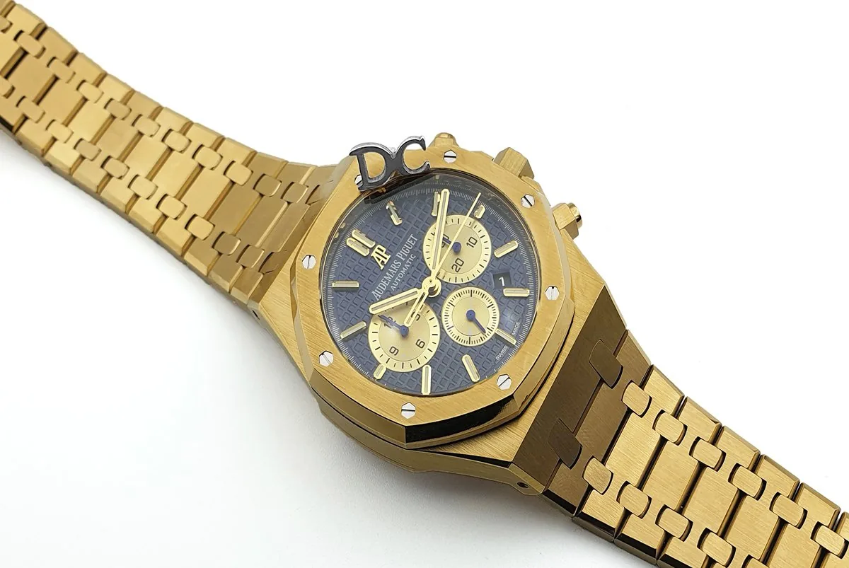 Royal Oak cronografo automatico quadrante blu/oro in oro giallo - immagine 3