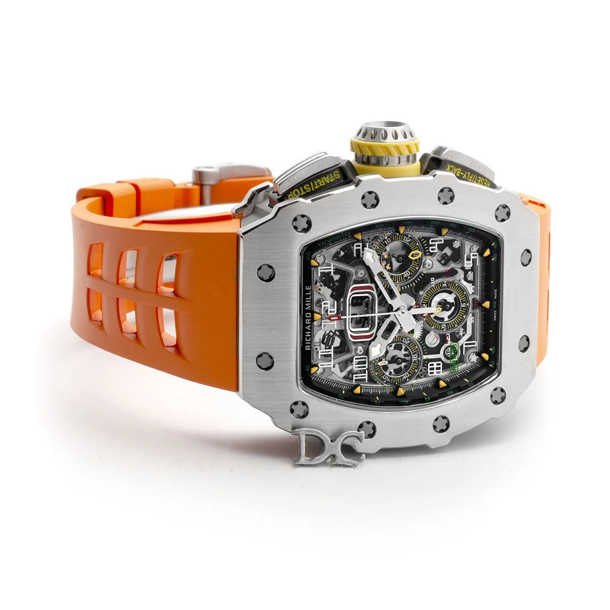 RM 011-03 Automatic Flyback Chronograph in Titanium on Orange Rubber - Image 3