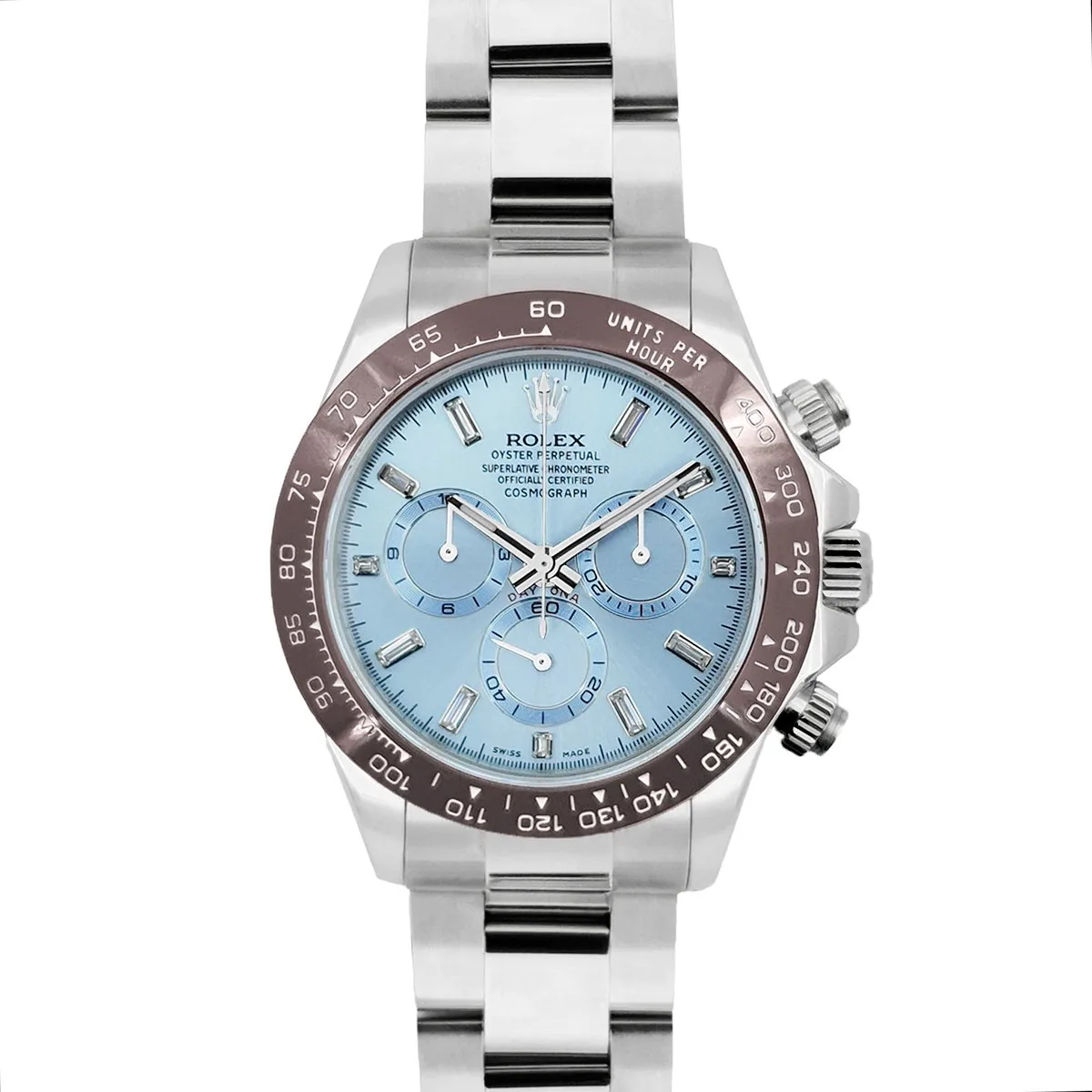 Daytona 116506 Platinum Ice Blue Dial with Diamond Markers