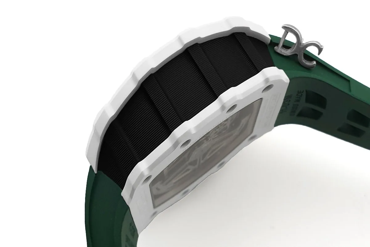 RM 011-02 Le Mans Classic Chronograph in Green on Green Rubber Strap - Image 8
