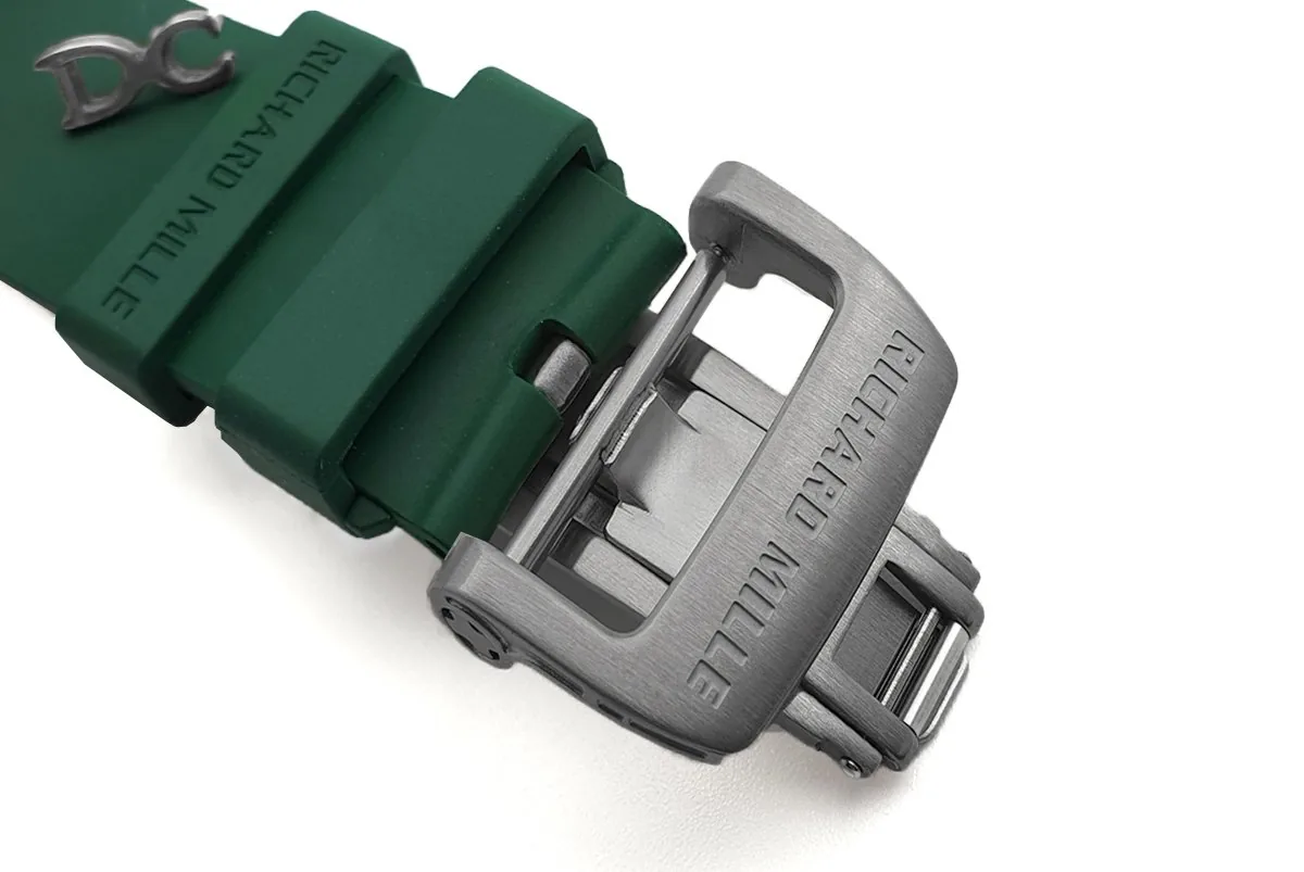 RM 011-02 Le Mans Classic Chronograph in Green on Green Rubber Strap - Image 6