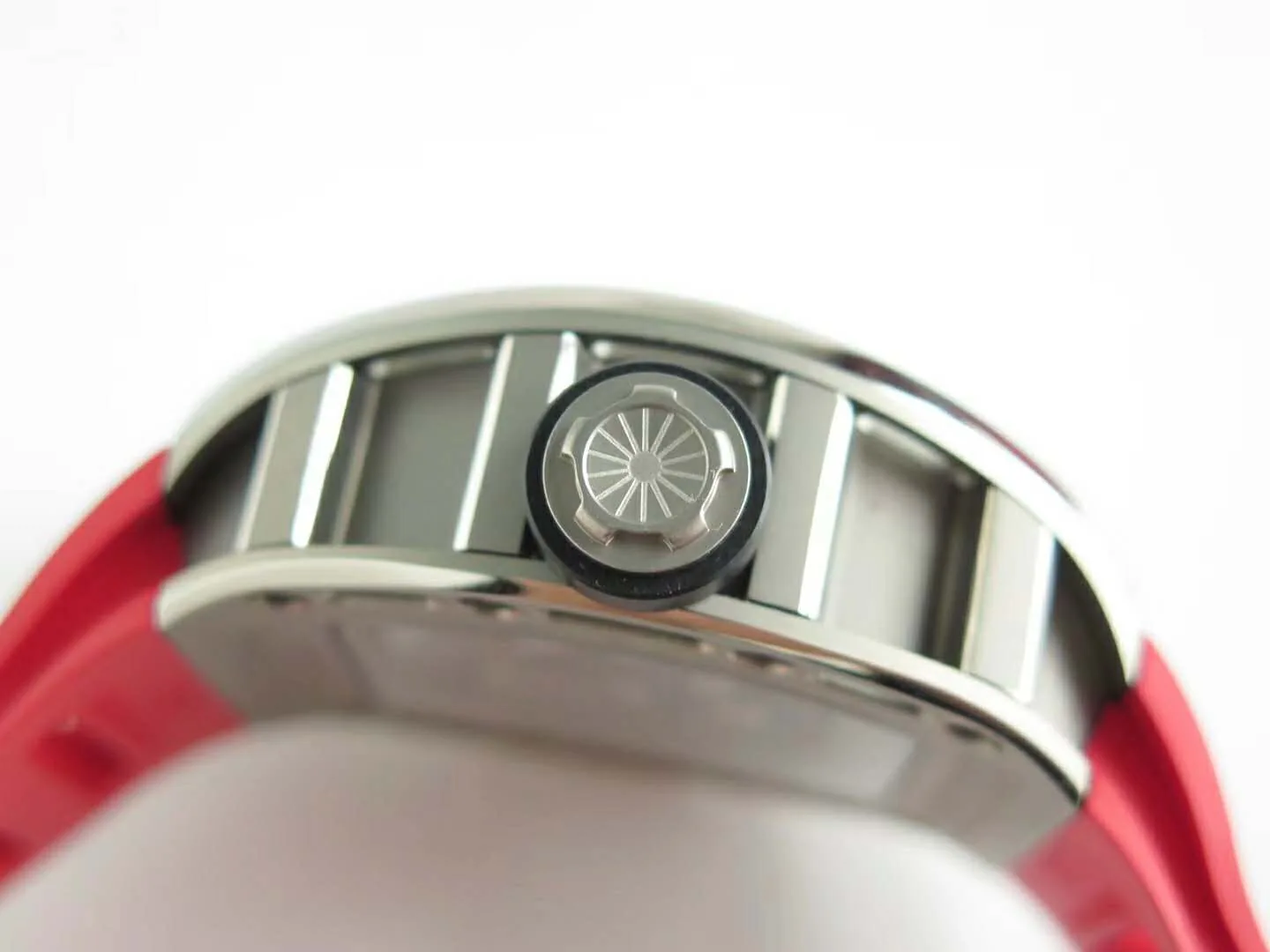 RM 052-01 Tourbillon Skull in Titanium on Red Rubber Strap - Image 6