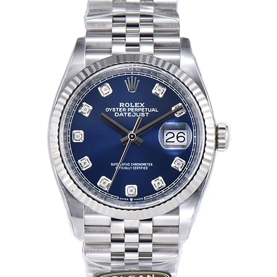 Datejust 36 126234 Bright Blue Dial with Diamond Marker in Steel in Jubilee Bracelet