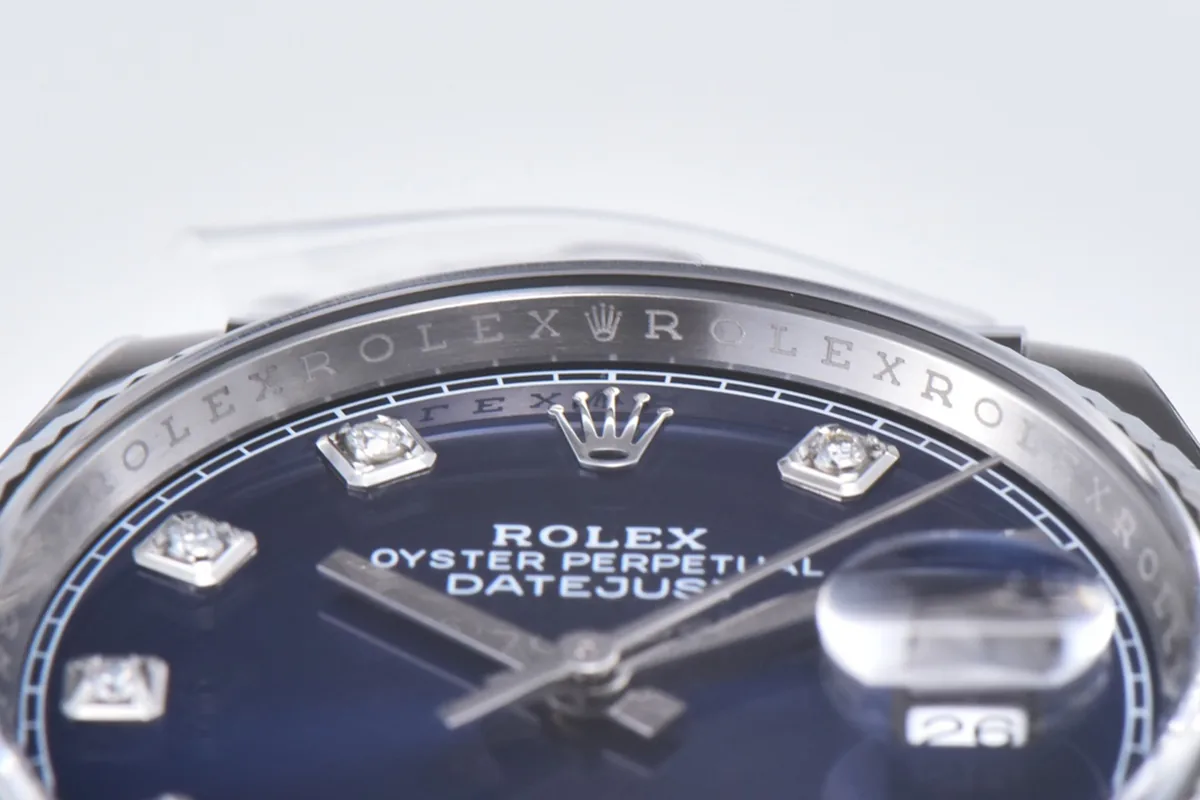 Datejust 36 126234 cadran bleu vif index diamants en acier sur bracelet Jubilee – Image 5