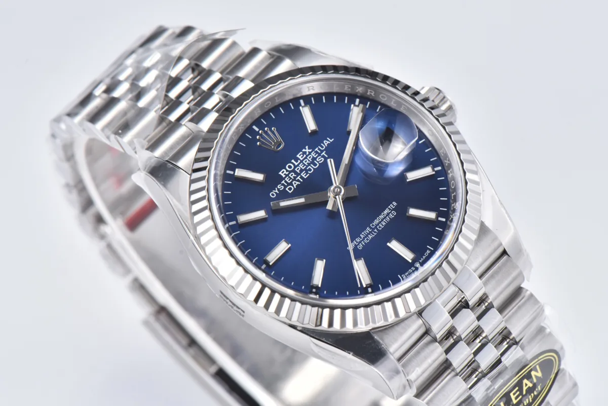 Datejust 36 126234 cadran bleu vif index bâtons en acier sur bracelet Jubilee Clean Factory – Image 5