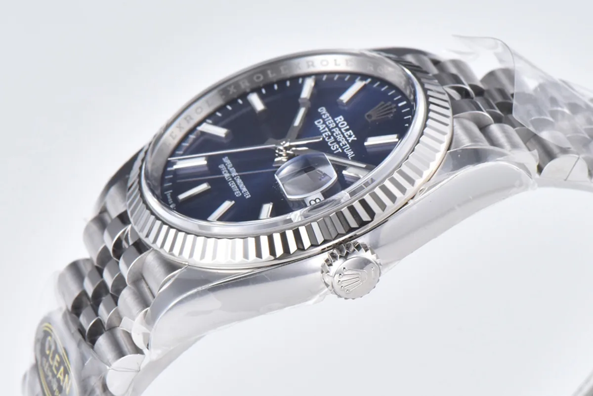 Datejust 36 126234 cadran bleu vif index bâtons en acier sur bracelet Jubilee Clean Factory – Image 6