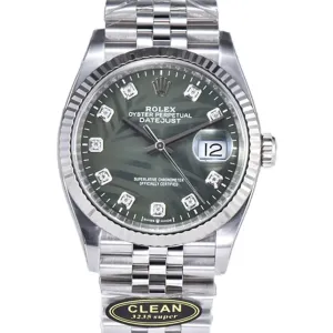 Datejust 36 126334 Olive Green Dial with Diamond Marker on Jubilee Bracelet