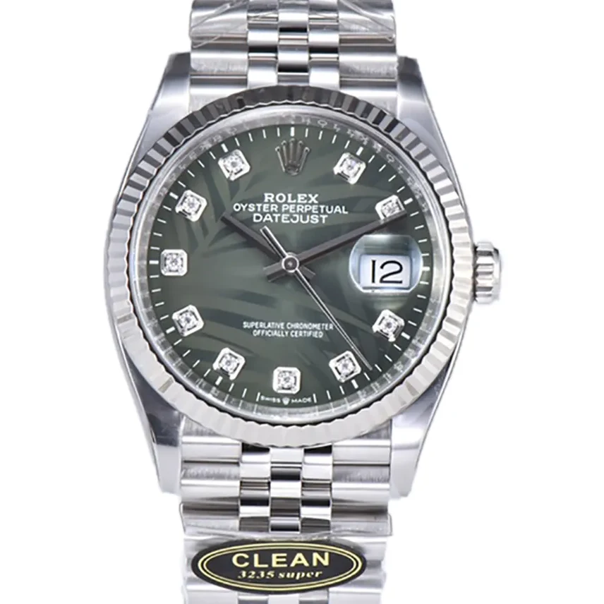 Datejust 36 126334 Olive Green Dial with Diamond Marker on Jubilee Bracelet