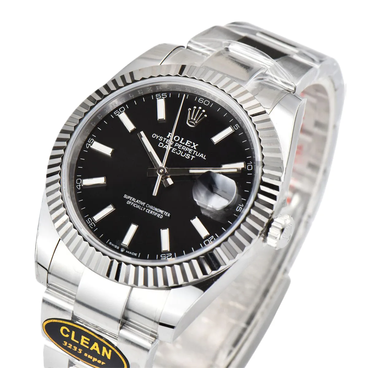 Datejust 41 126334 Clean Factory Bright Black Dial Stick Markers on Oyster Bracelet - Image 3