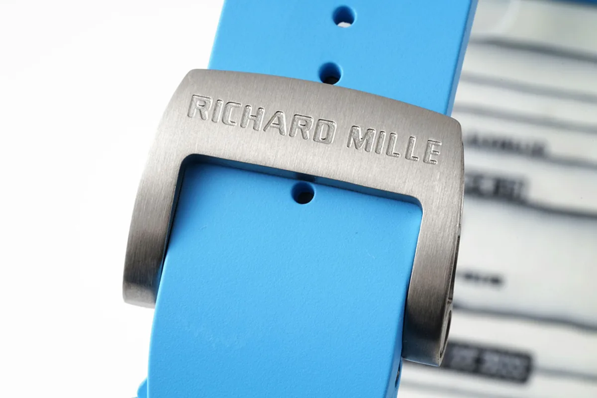 RM 035-01 Rafael Nadal White NTPT on Blue Rubber Strap (Sonic) - Image 9