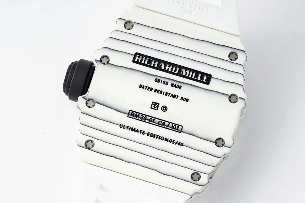 RM 035-01 Rafael Nadal White NTPT on White Rubber Strap (Sonic) - Image 8