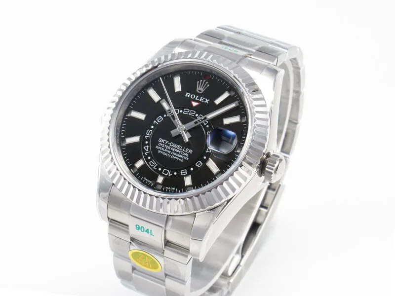 Sky-Dweller 326934 904L SS ZF 1:1 Best Edition esfera negra con brazalete SS A2824 - Imagen 4