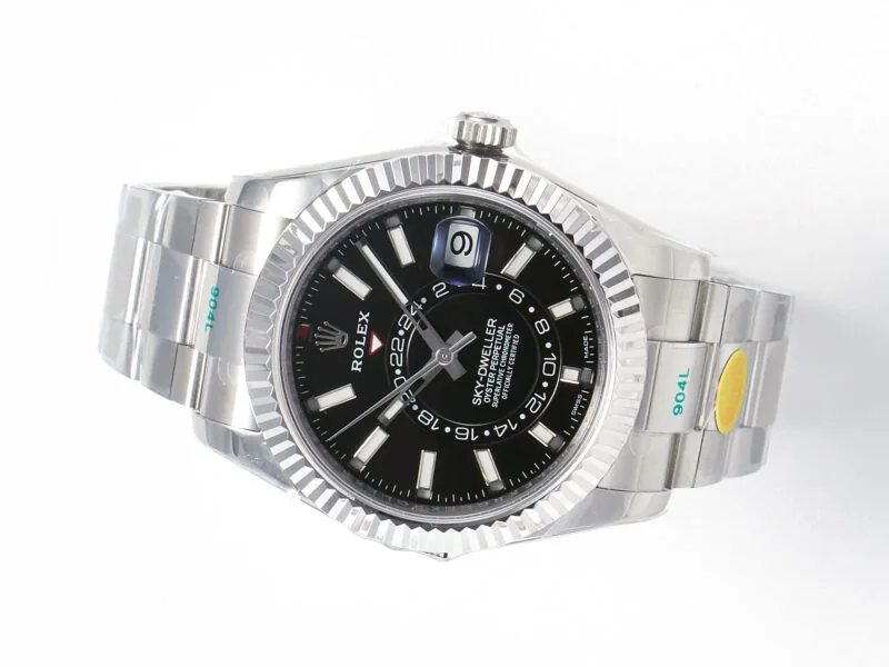 Sky-Dweller 326934 904L SS ZF 1:1 Best Edition esfera negra con brazalete SS A2824 - Imagen 6
