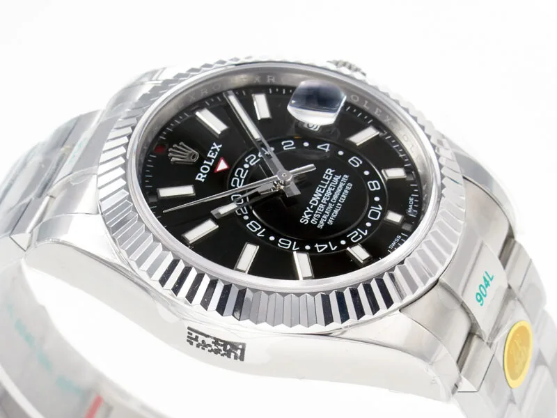 Sky-Dweller 326934 904L SS ZF 1:1 Best Edition esfera negra con brazalete SS A2824 - Imagen 7