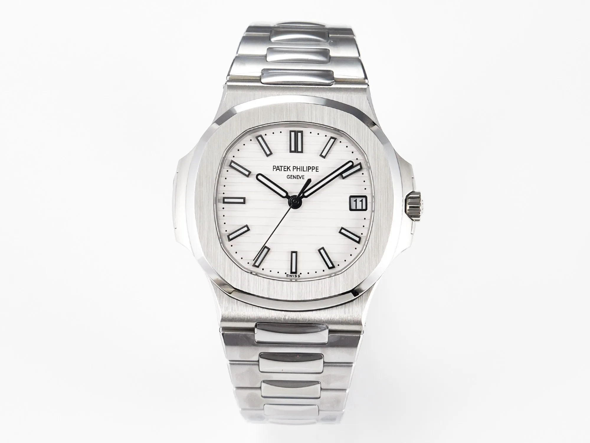 Nautilus 5711 3KF 1:1 Best Edition quadrante bianco su bracciale SS A324 Super Clone V2 - immagine 2