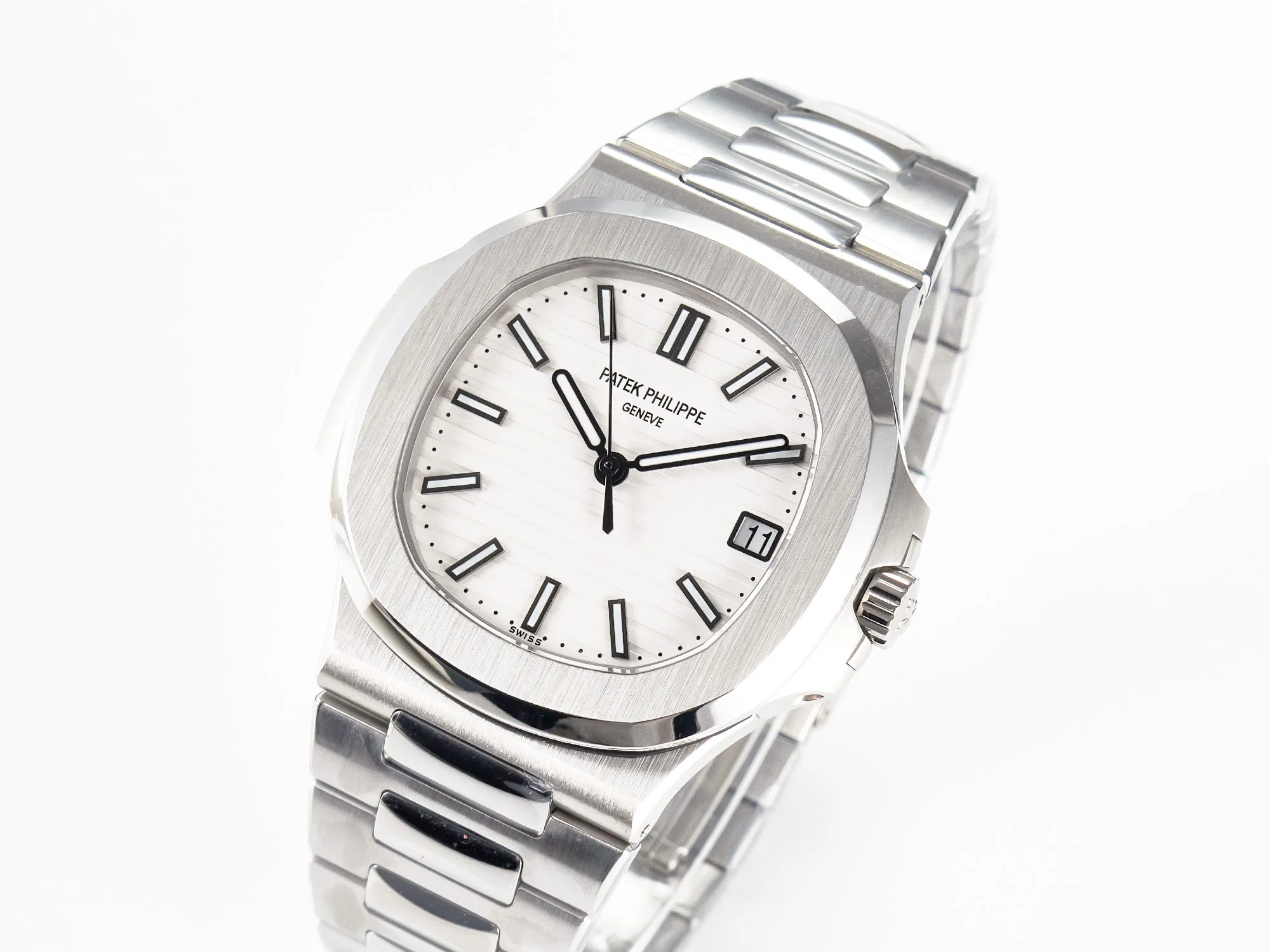 Nautilus 5711 3KF 1:1 Best Edition quadrante bianco su bracciale SS A324 Super Clone V2 - immagine 3