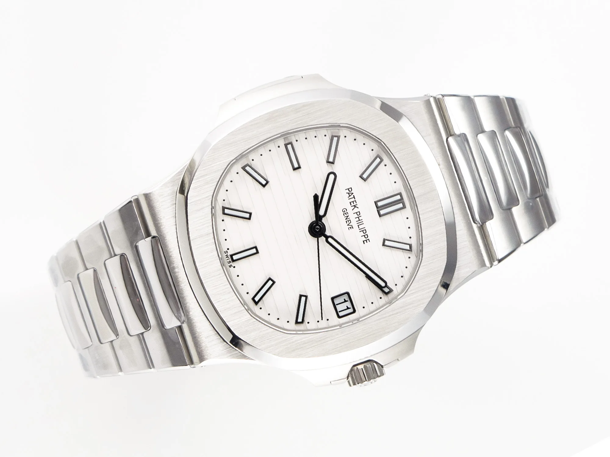 Nautilus 5711 3KF 1:1 Best Edition quadrante bianco su bracciale SS A324 Super Clone V2 - immagine 5