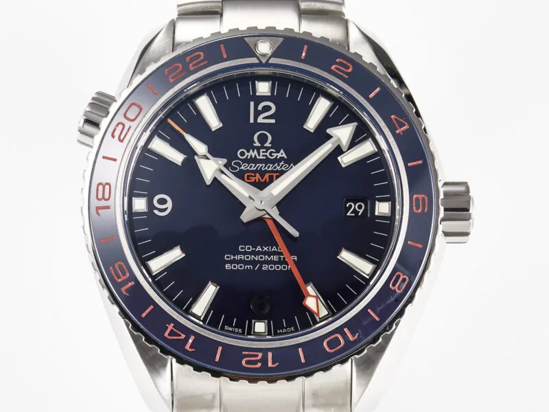 Planet Ocean 600M Co-Axial GMT 43.5mm VSF 1:1 Best Edition quadrante blu lunetta in ceramica blu su bracciale SS A8605 Super Clone - immagine 4