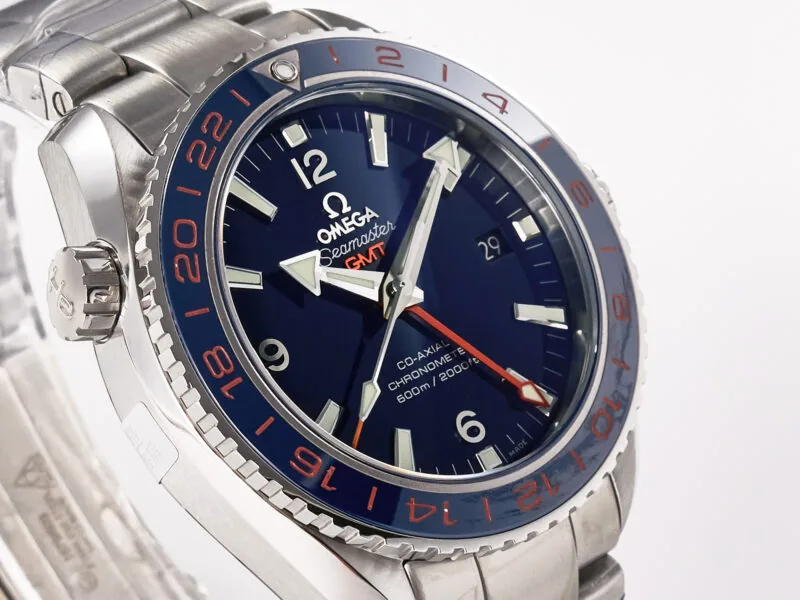 Planet Ocean 600M Co-Axial GMT 43.5mm VSF 1:1 Best Edition quadrante blu lunetta in ceramica blu su bracciale SS A8605 Super Clone - immagine 5
