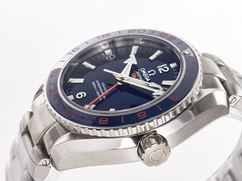 Planet Ocean 600M Co-Axial GMT 43.5mm VSF 1:1 Best Edition quadrante blu lunetta in ceramica blu su bracciale SS A8605 Super Clone - immagine 11