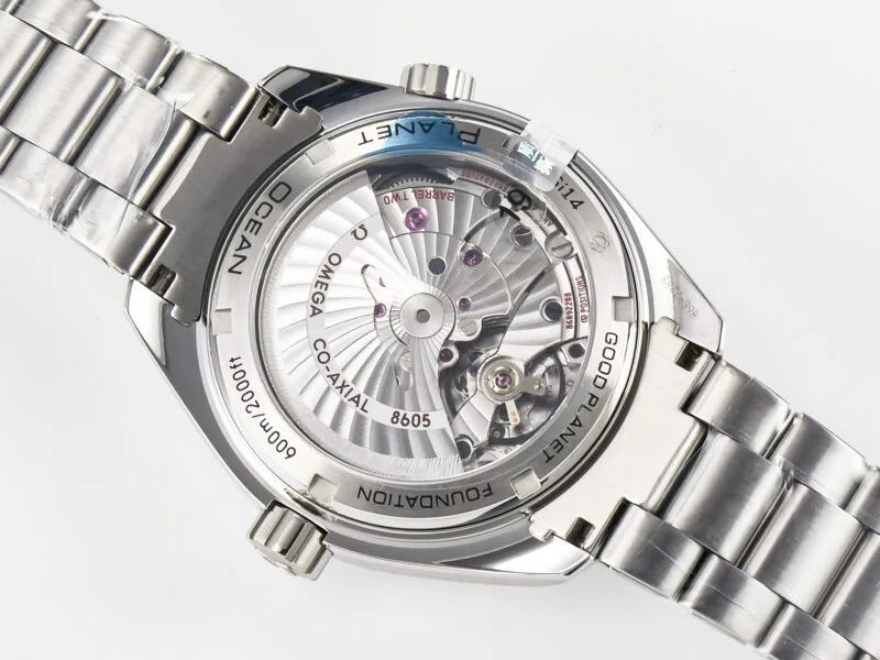 Planet Ocean 600M Co-Axial GMT 43.5mm VSF 1:1 Best Edition quadrante blu lunetta in ceramica blu su bracciale SS A8605 Super Clone - immagine 18