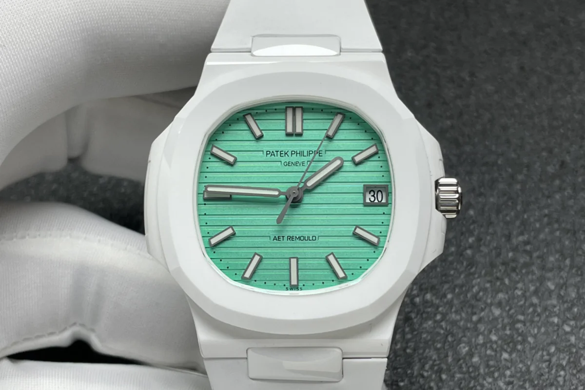 AET Nautilus 5711 Biscay Green Dial White Ceramic