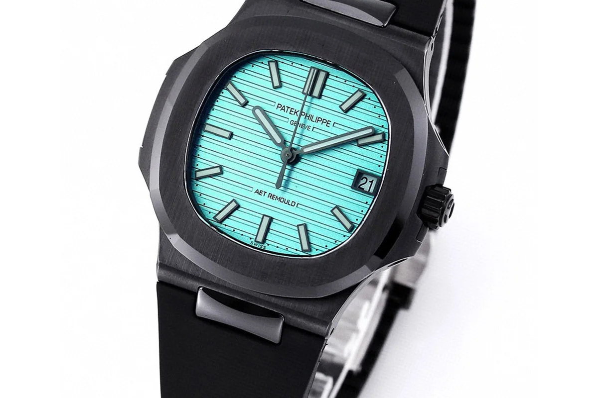 AET Nautilus 5711 Roselend Blue Dial Black Ceramic