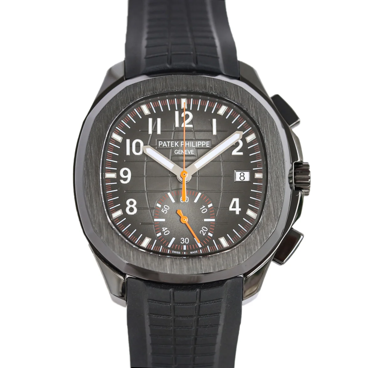 Aquanaut 5968G Black Dial on Black Rubber Strap in PVD