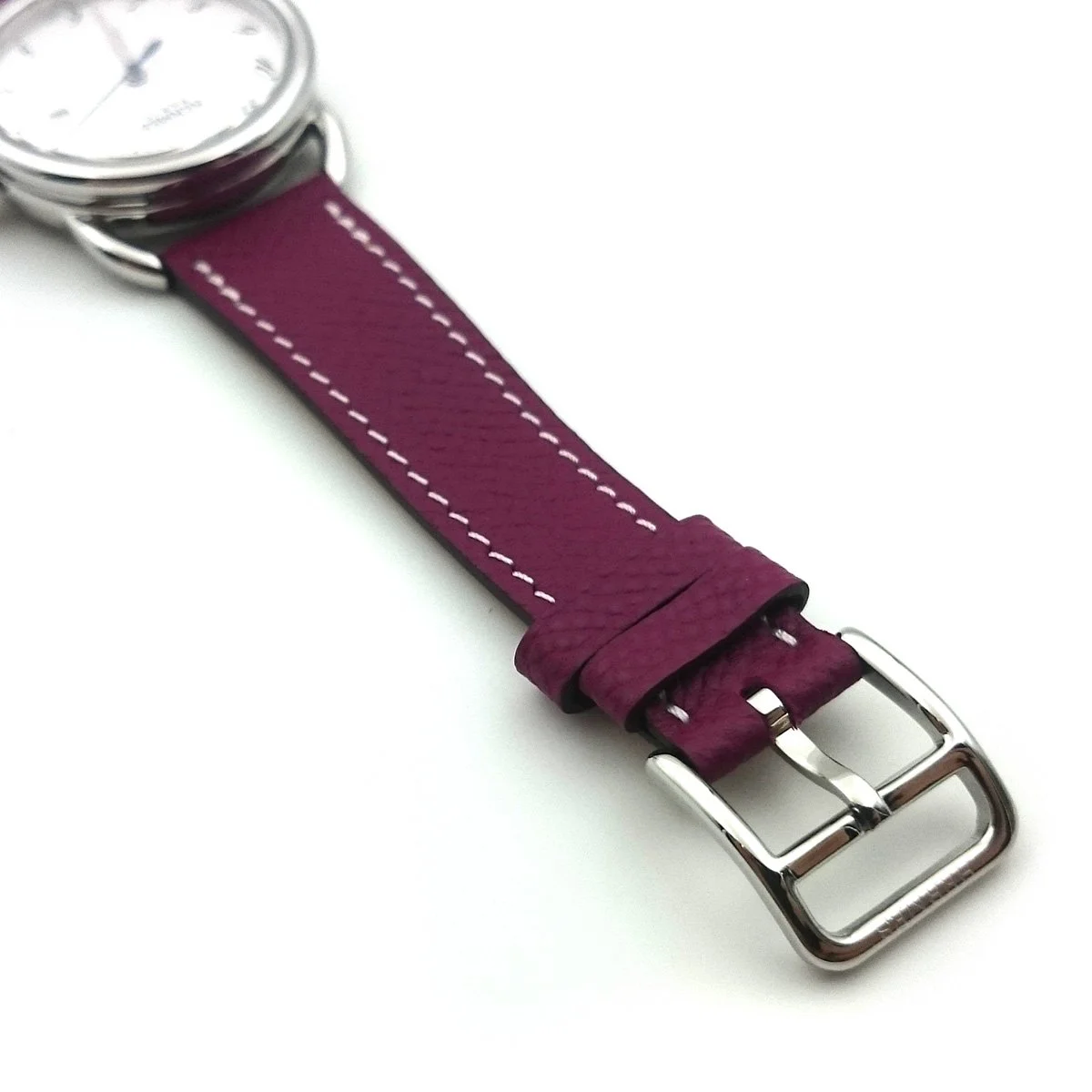 Arceau Steel on Violet Epsom Leather Strap