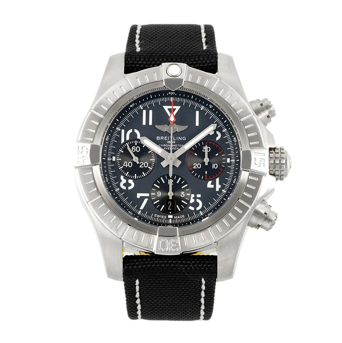 Avenger B01 Chronograph 45 Black Dial in Steel