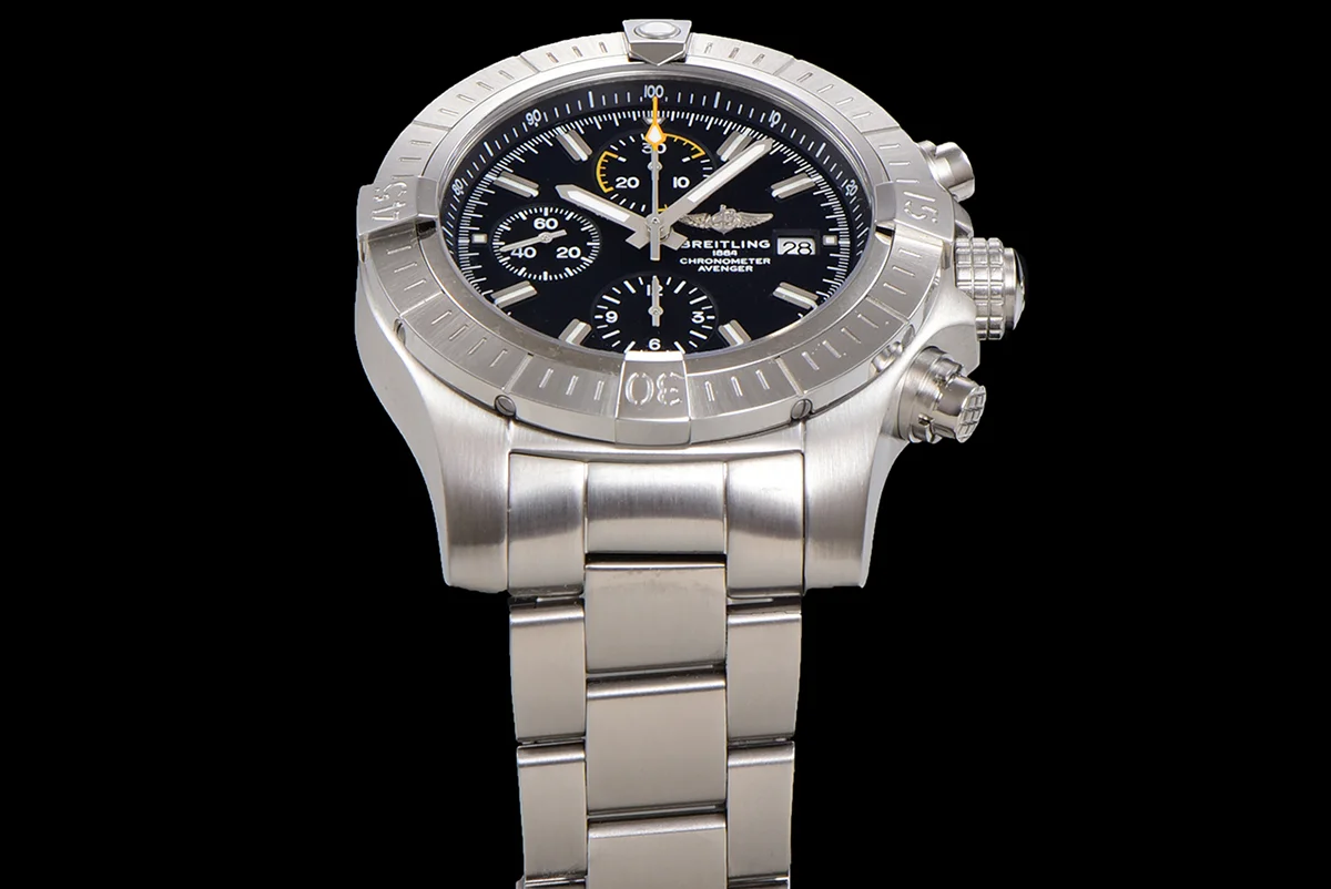 Avenger Chronograph 45 Black Dial on Steel Ref. A13317101B1A1