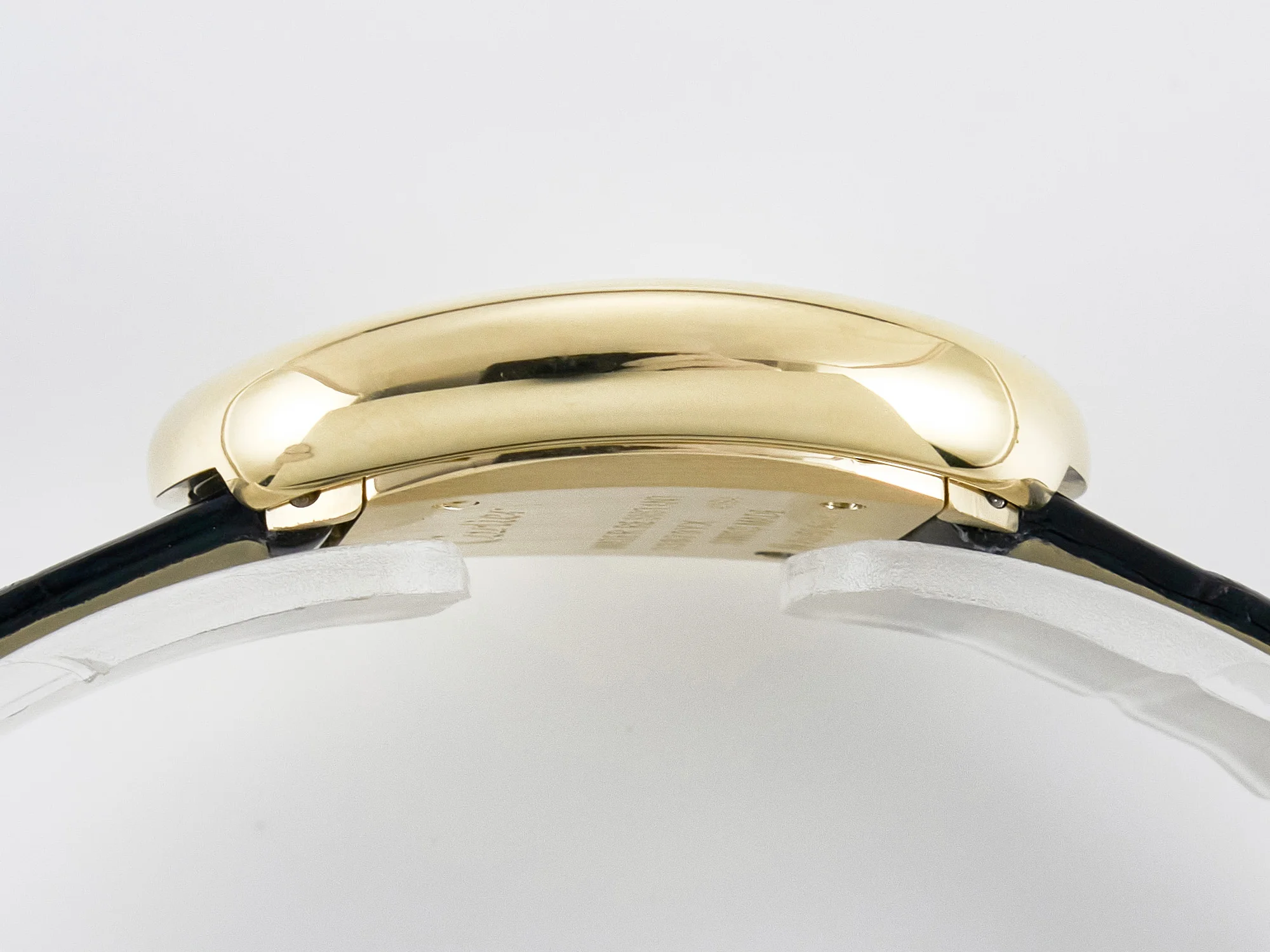 Baignoire De Cartier YG DRF 1:1 Best Edition Silver Dial on Black Leather Strap Swiss Quartz