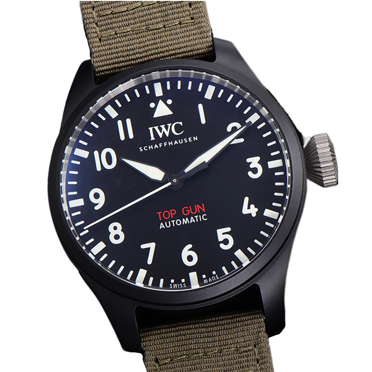 Big Pilot’s Watch Automatic Top Gun IW326906 on Green Nylon Strap