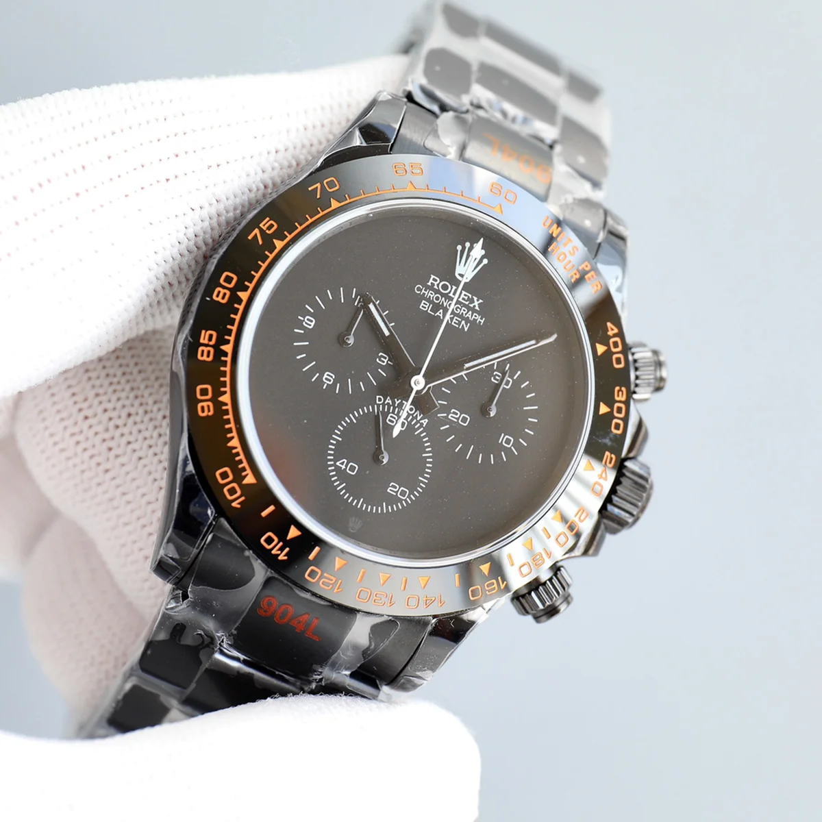 Blaken Daytona Matt Black with Orange Tachymeter