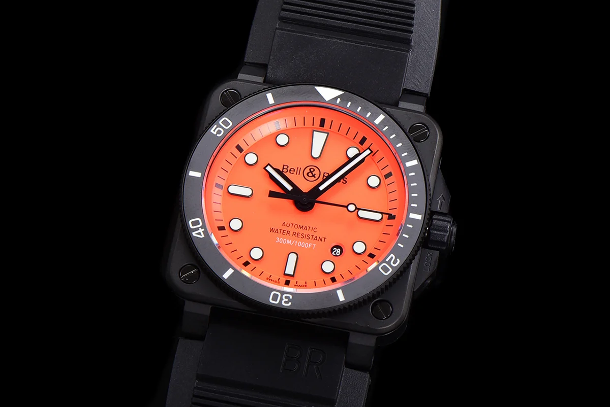 BR 03-92 Orange Dial in PVD